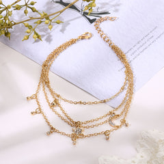 Moon & Star Chain Anklet Dainty Foot Jewelry 1 Pc