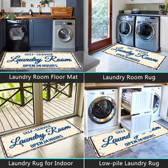 Durable Washable Area Rug Non Slip Water Absorbent Laundry Room Rug
