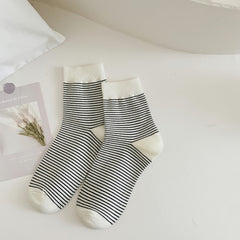 6 Pairs Striped Letter Print Socks Women's Stockings
