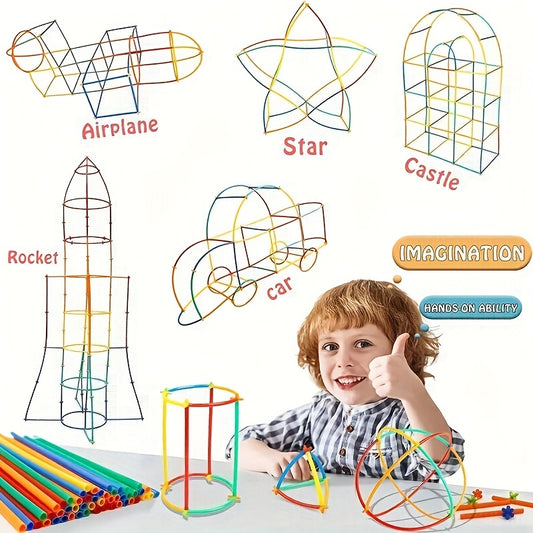 Straw Builder Toys Building Block Toy Kit For Children's Toy DIY Halloween