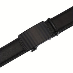 Men's Automatic Buckle Leather Belt Casual Retro Ratchet Belt