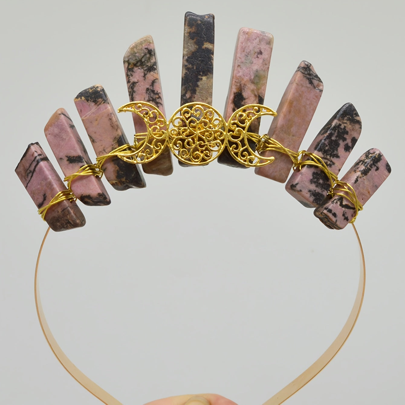 Crystal Quartz Crown Moon Natural Crystal Goddess Crown