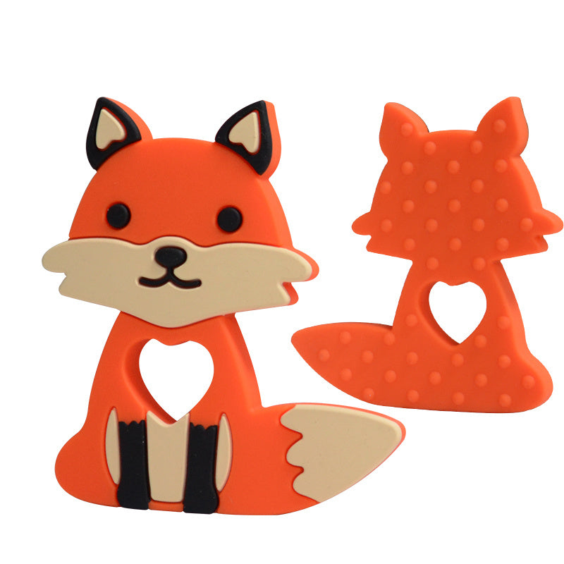 Silicone Fox Baby Teether for Babies 3M+ BPA Free Teething Toy