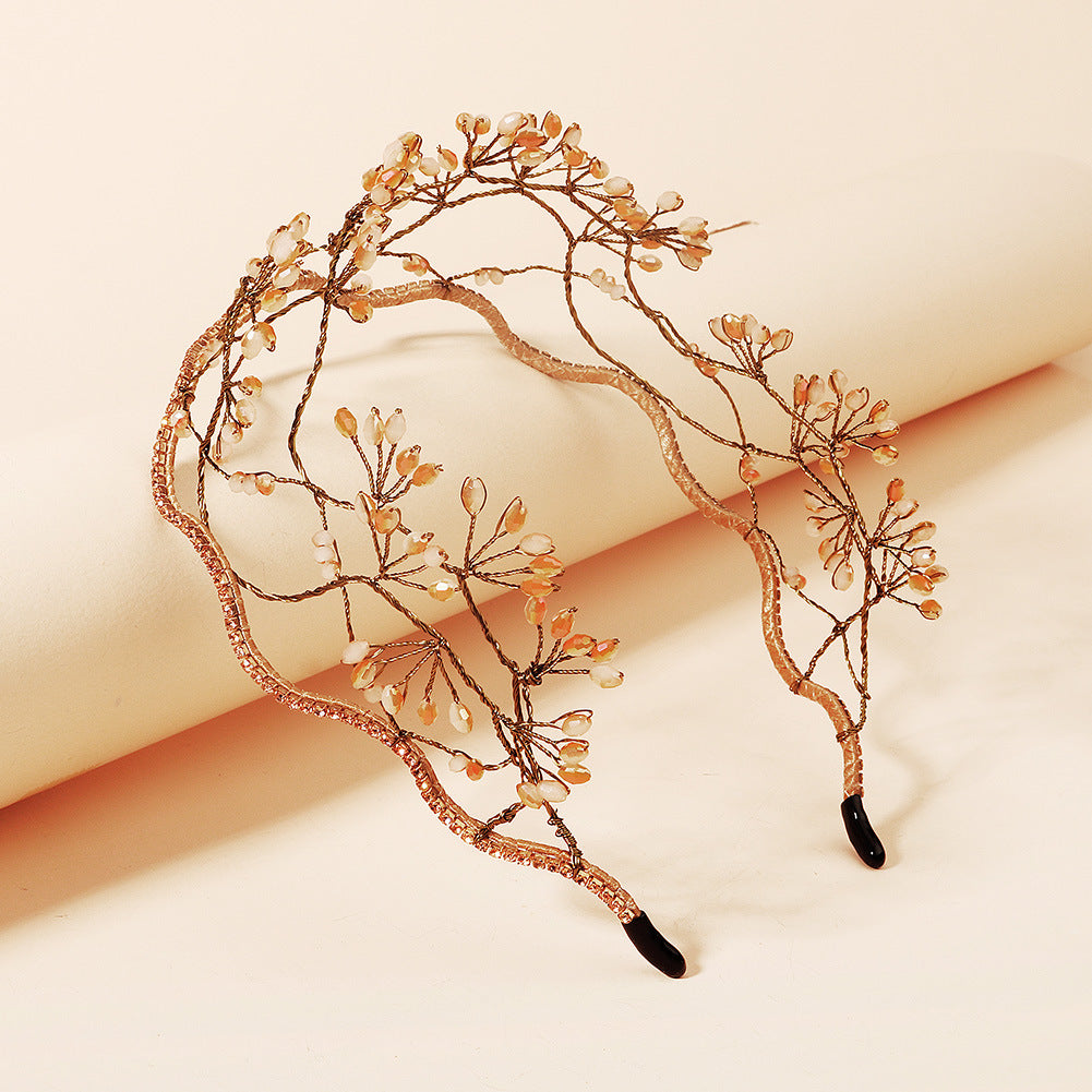 Beaded Crystal Mesh Boho Headband Hair Accessory