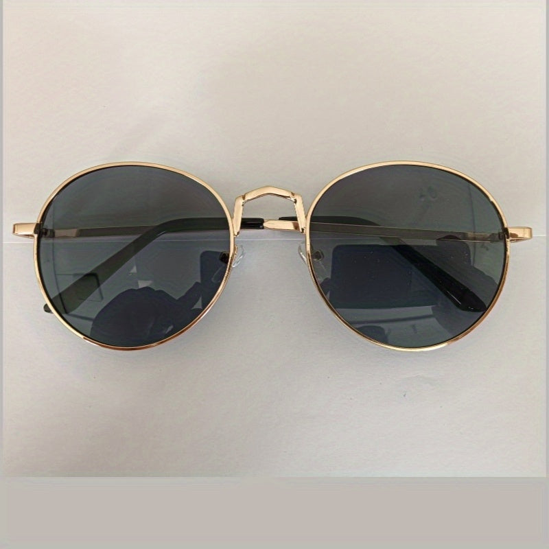 Round Metal Sunglasses Anti Glare UV400