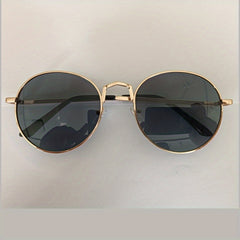 Round Metal Sunglasses Anti Glare UV400