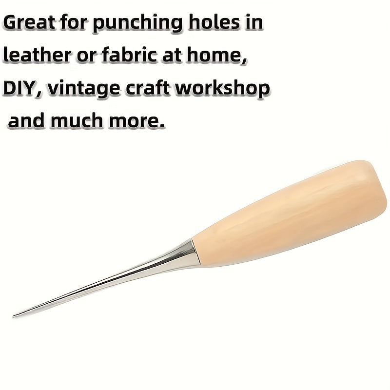 Awl Tool Wooden Handle Scratch Awl Tool Pin Punching For Leather Sewing Craft