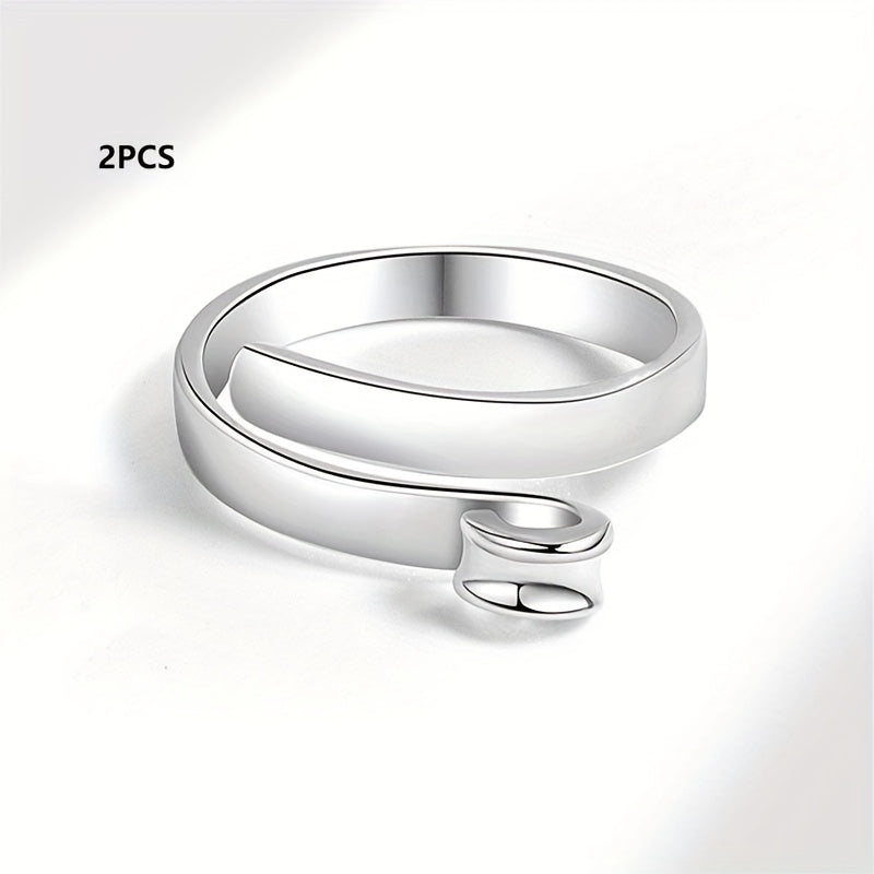 2pcs Open Crochet Ring for Finger Knitting Tools Adjustable Jewelry Accessories