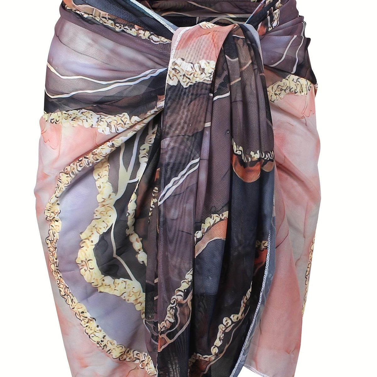  Marble Pattern Wrap Cover Up Skirt