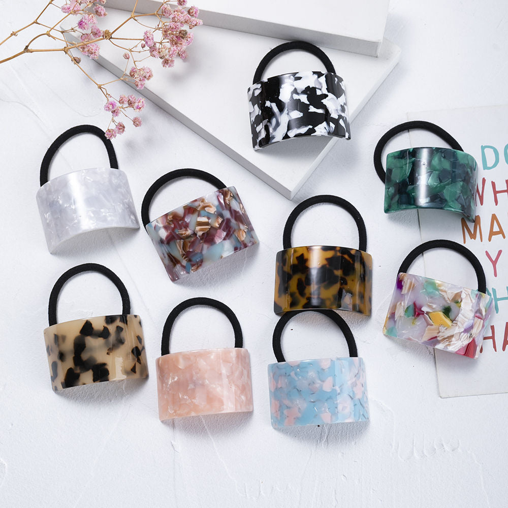 Acetic Hair Tie Geometric Semicircle Buckle Elastic Hair Rope