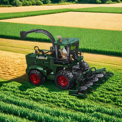 1162pcs Green Vertical Harvester Model Puzzle Toy Large Size Rural Tractor Mower