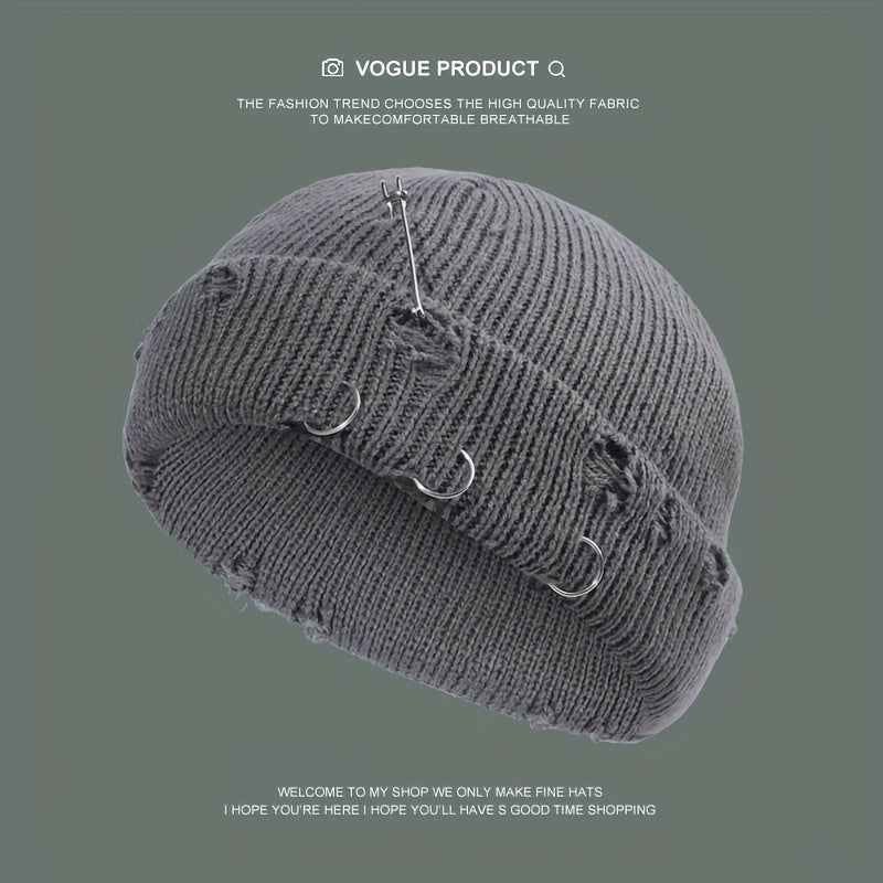 Candy Knit Hat Brooch Unisex Hip Hop Skull Hat