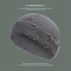 Candy Knit Hat Brooch Unisex Hip Hop Skull Hat