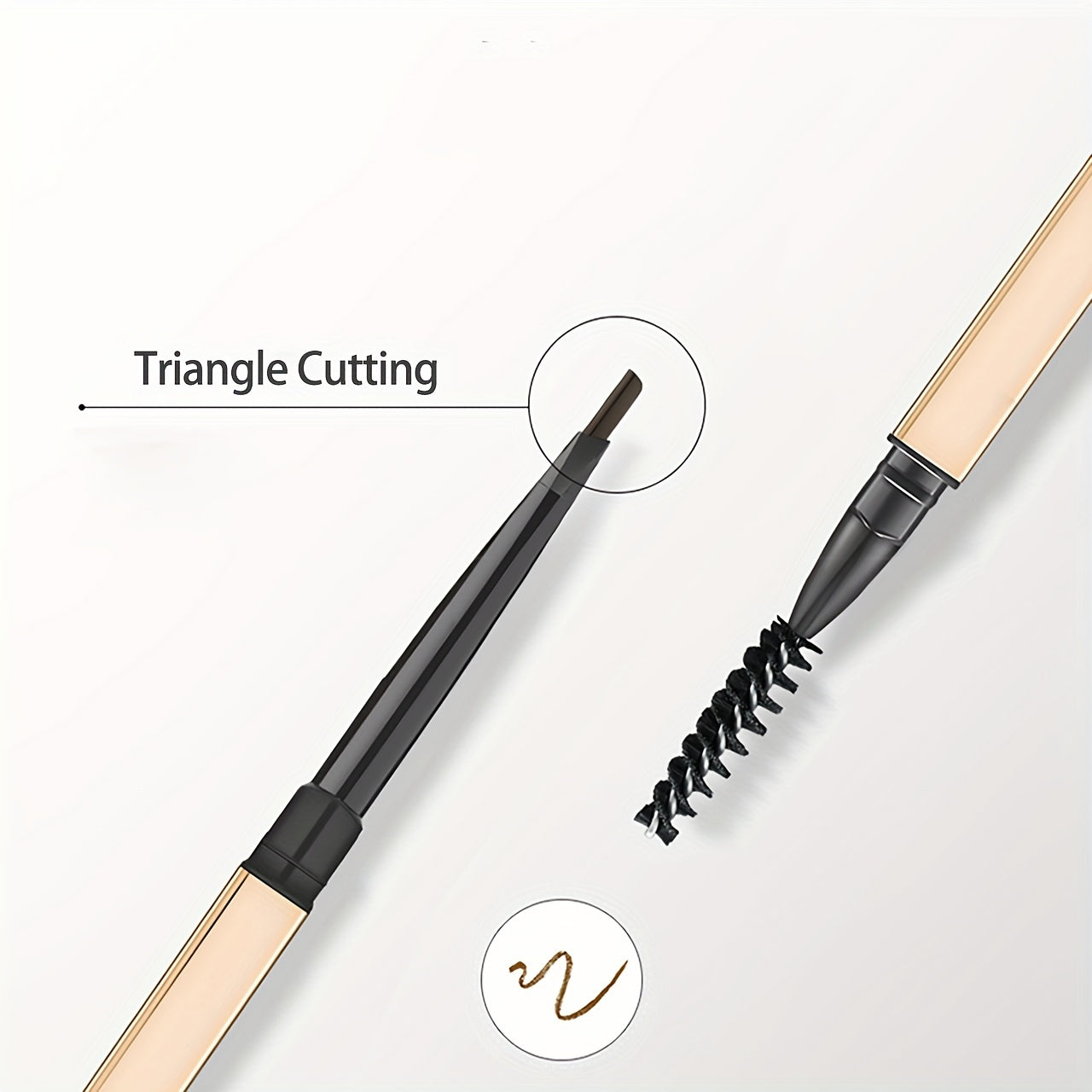 Triangle Tip Waterproof Eyebrow Pencil Golden Tube