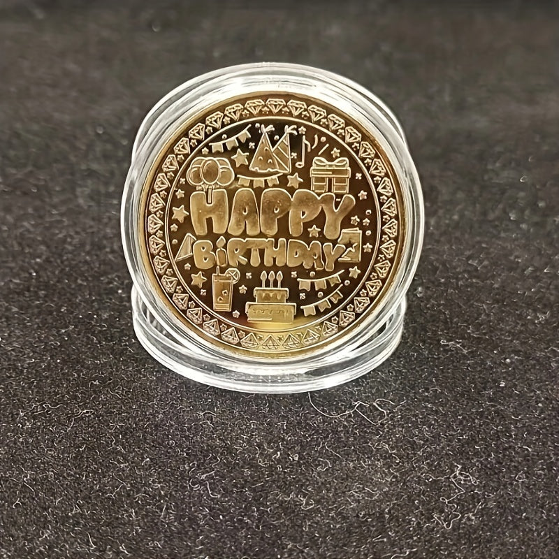 Colorful Birthday Cake Coin Metal Crafts For Collection