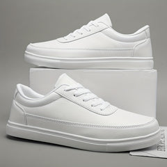 Solid Flat Lace Up Sneakers Lightweight Low Top Skate Shoes
