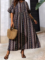  Casual Dress Women's Plus Ruffle Trim Maxi Dress