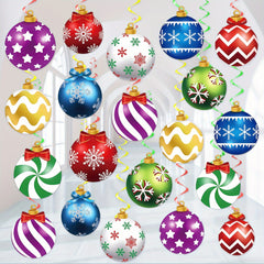 40pc Christmas Hanging Swirl Decorations - Paper Ornaments - Double Sided