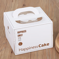 4 inch Small Cake Packaging Box Mousse Pastry Cartoon Window Box