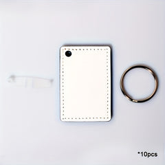 10pcs PU Double sided Heat Transfer Keychain Rectangular