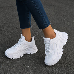 Thick Bottom Lace Up Outdoor Sneakers