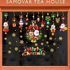 Christmas Window Clings Stickers Merry Christmas Decorations Santa Snowman Bear