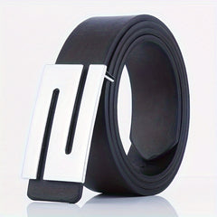 Men's Leather Belt with Buckle for Pants