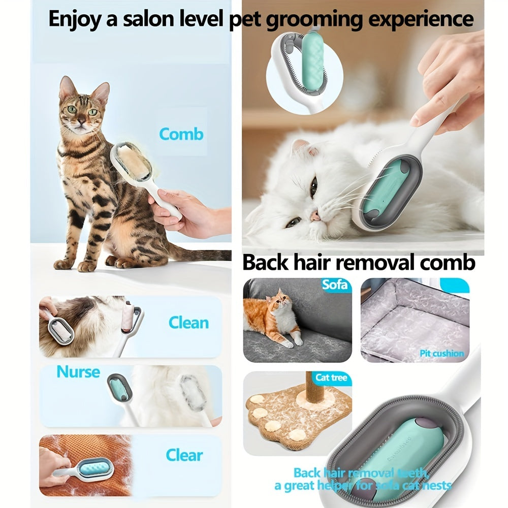 3-In-1 Cat Brushes: Grooming, Massager, Shedding Fur Remover