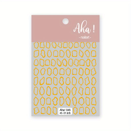 Irregular Bronzing Pattern Nail Art Stickers Decals Self Adhesive