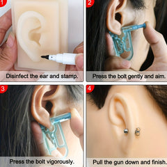 3 PCS Piercing Tool Set with Steel Ball Stud Earrings