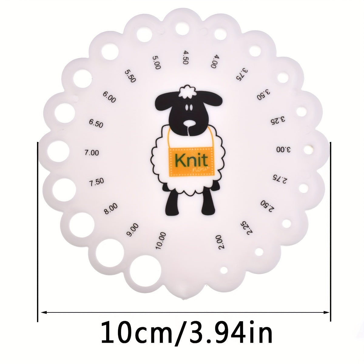 1pc Crochet Knitting Needle Ruler Gauge ABS Plastic
