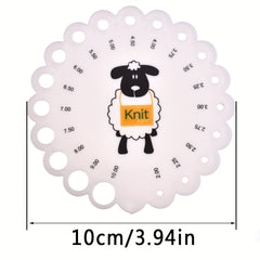 1pc Crochet Knitting Needle Ruler Gauge ABS Plastic