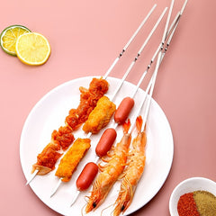 50pcs Stainless Steel BBQ Skewers Reusable Grill Shish Kebab Camping Forks