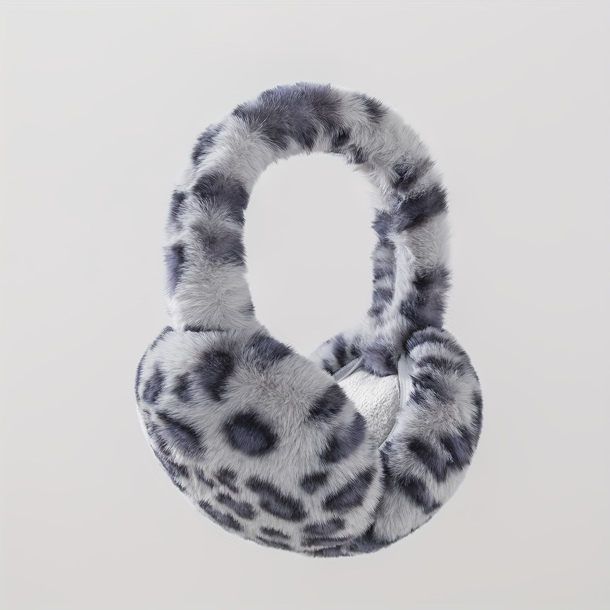 Leopard Print Earmuffs Soft Warm Polyester Brown
