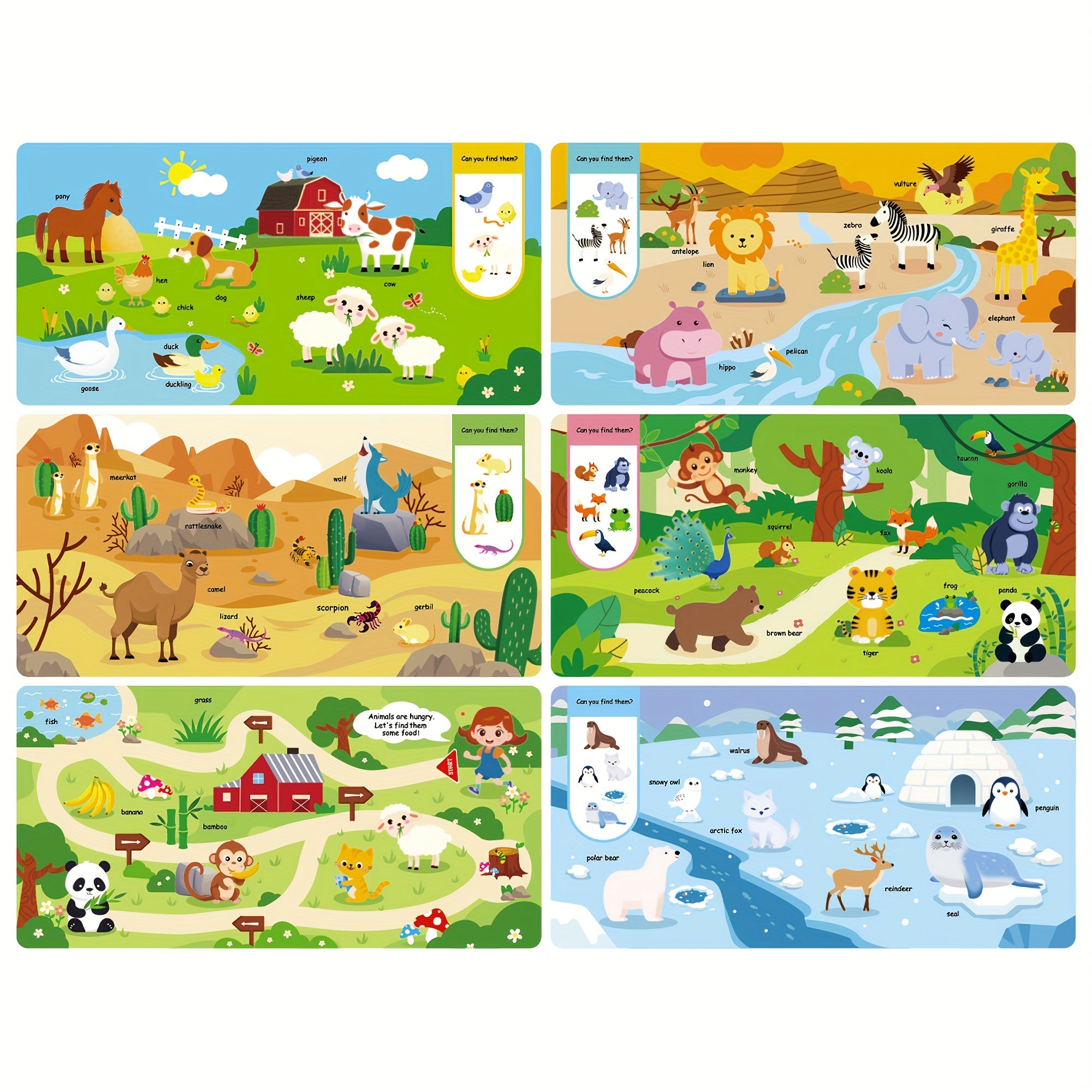 Water Painting Book for Animal Cognition Learning