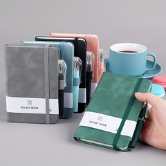 A6 A7 Mini Pocket Ruled Notebook with Pen Holder