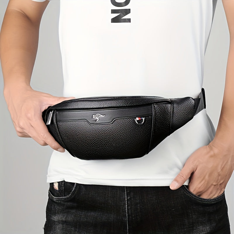 Men's PU Leather Waist Bag Crossbody Chest Bag