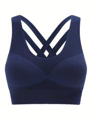  Seamless Criss Cross Back Tank Bra