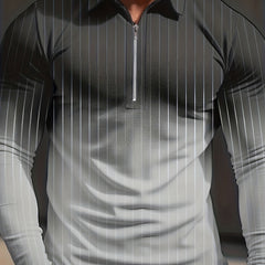 Gradient Stripe Men's Long Sleeve Shirt