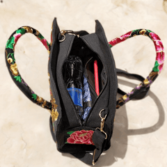Flower Embroidered Handbags Ethnic Style Crossbody Bag Canvas Satchel Purse