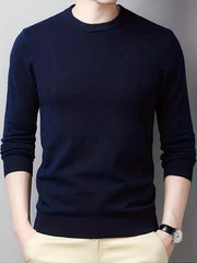 Men's Casual Knitted Sweater Crew Neck Pullover for Fall Winter