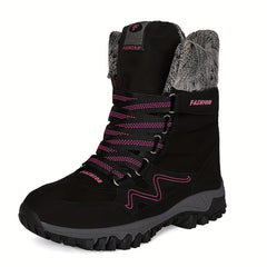 Women's Winter High Top Snow Boots Thickened Non slip Faux Leather Hiking Boots