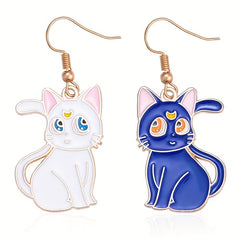 Cartoon Cat Dangle Earrings Animal Metal Drop Earring Lovely Jewelry