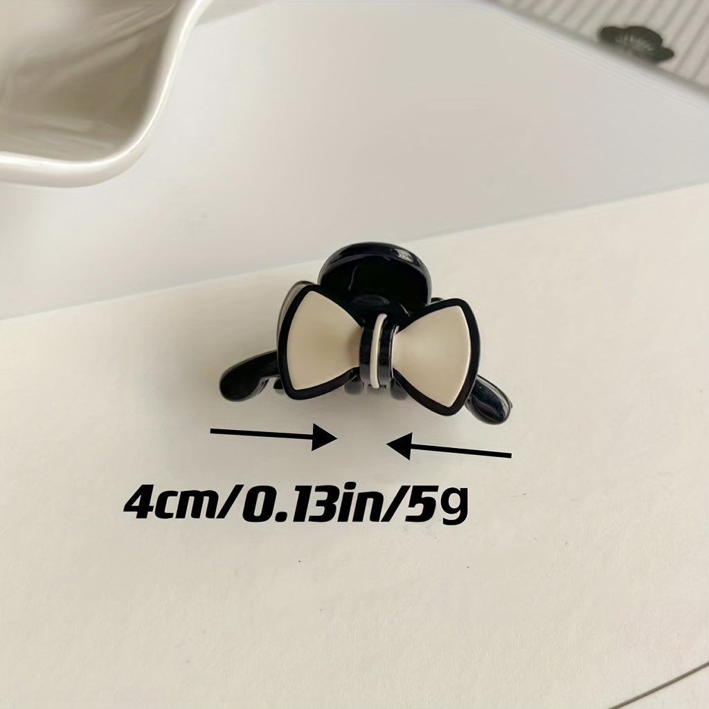 Bow Decor Hair Claw Two tone Banana Clip Hairgrip
