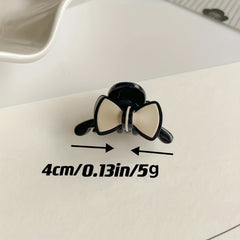 Bow Decor Hair Claw Two tone Banana Clip Hairgrip
