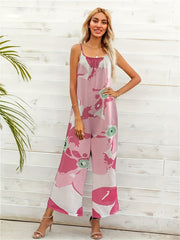  Graphic Print Wide Leg Cami Jumpsuit