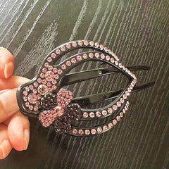 Flower & Rhinestone Hair Claw Large Hair Pin Headwear Hair Styling Accessory