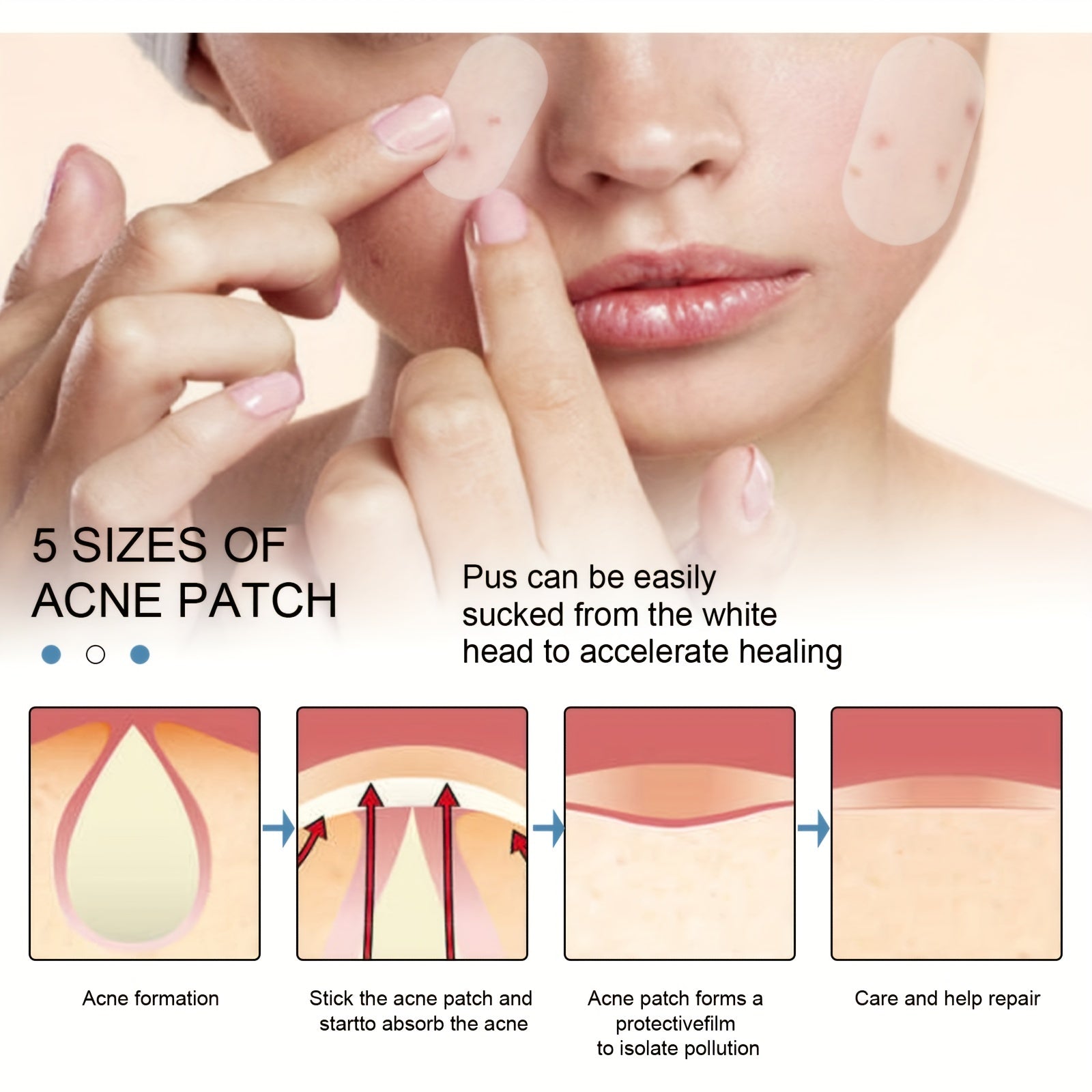 EELHOE Invisible Acne Patch 80 Stickers Waterproof Concealer