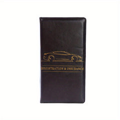 PU Leather Car Insurance Document Holder