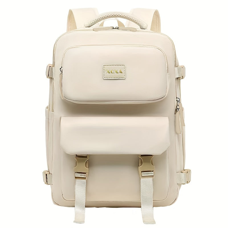 Large Capacity Solid Backpack for Women's Multifunctional Travel Bag